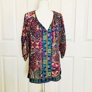 NICOLE MILLER Boho Peasant Festival Top